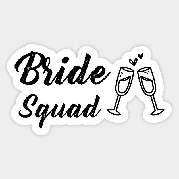 Bride Squad with Champagne Glass Sticker by Suniquin